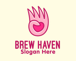 Pink Loving Hand logo design