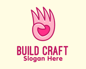 Pink Loving Hand logo design