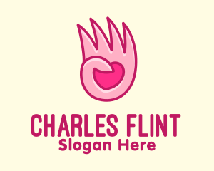 Pink Loving Hand logo design