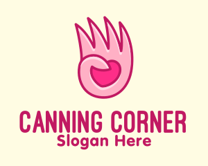 Pink Loving Hand logo design