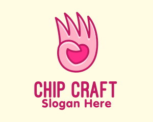 Pink Loving Hand logo design