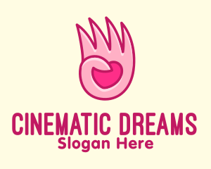 Pink Loving Hand logo design