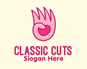 Pink Loving Hand logo design