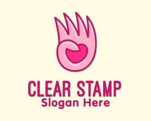 Pink Loving Hand logo design