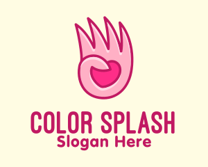 Pink Loving Hand logo design