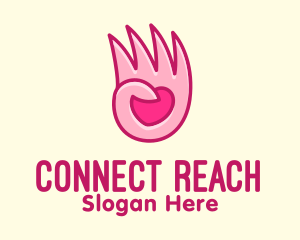 Outreach - Pink Loving Hand logo design