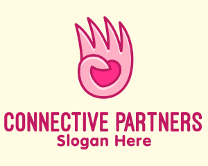 Relationship - Pink Loving Hand logo design