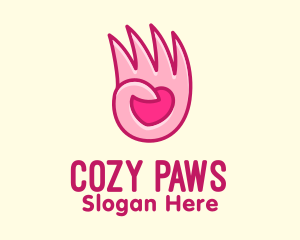 Pink Loving Hand logo design