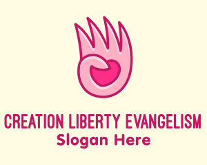 Pink Loving Hand logo design