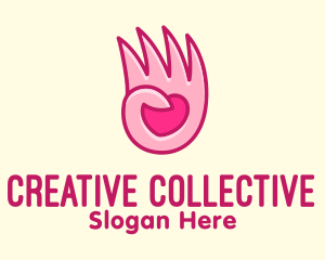 Pink Loving Hand logo design