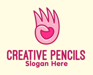 Pink Loving Hand logo design