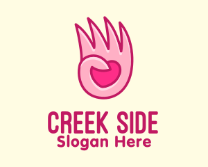 Pink Loving Hand logo design