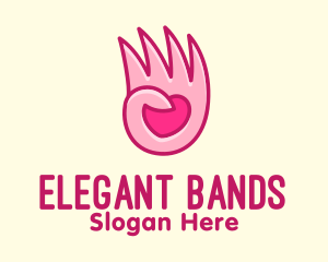 Pink Loving Hand logo design