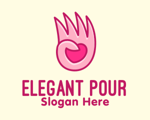 Pink Loving Hand logo design