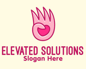 Pink Loving Hand logo design