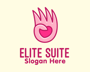 Pink Loving Hand logo design