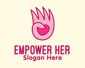 Pink Loving Hand logo design