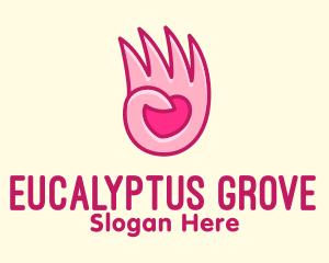 Pink Loving Hand logo design