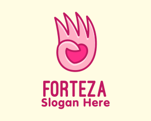 Pink Loving Hand logo design