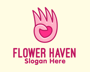 Pink Loving Hand logo design