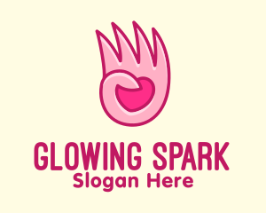 Pink Loving Hand logo design