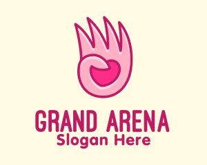 Pink Loving Hand logo design