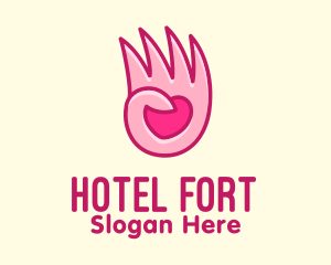 Pink Loving Hand logo design