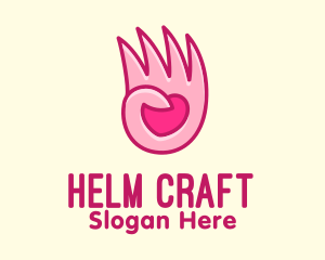 Pink Loving Hand logo design