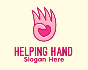 Hand - Pink Loving Hand logo design