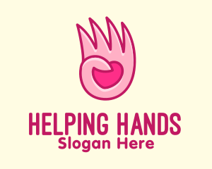 Aid - Pink Loving Hand logo design