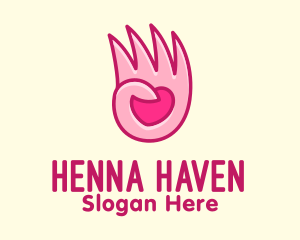 Pink Loving Hand logo design