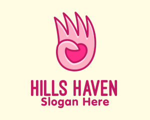 Pink Loving Hand logo design