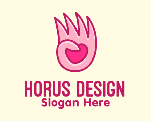 Pink Loving Hand logo design