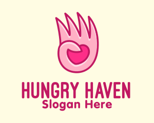 Pink Loving Hand logo design