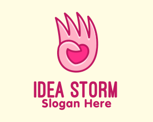 Pink Loving Hand logo design