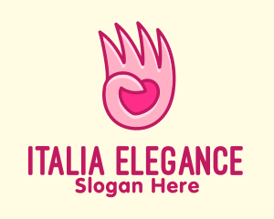 Pink Loving Hand logo design