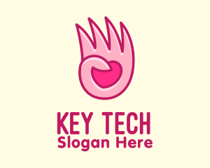 Pink Loving Hand logo design