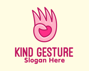 Gesture - Pink Loving Hand logo design