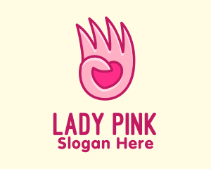 Pink Loving Hand logo design