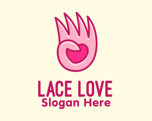 Pink Loving Hand logo design