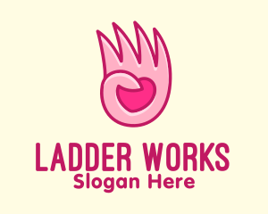 Pink Loving Hand logo design