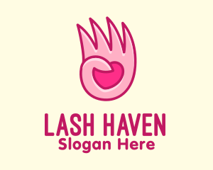 Pink Loving Hand logo design