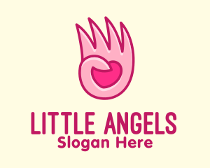 Pink Loving Hand logo design