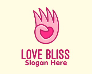 Love - Pink Loving Hand logo design