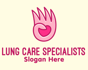 Pink Loving Hand logo design