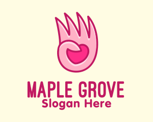 Pink Loving Hand logo design