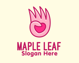 Pink Loving Hand logo design