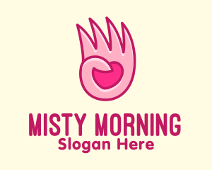 Pink Loving Hand logo design