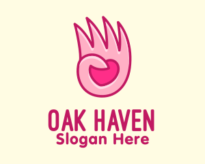 Pink Loving Hand logo design