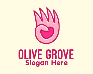 Pink Loving Hand logo design